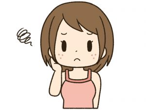 困っている女性のイラスト